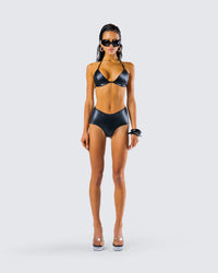 Zaria Vegan Leather Bikini Set