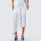 Zaya White Tiered Asymmetric Skirt