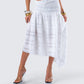 Zaya White Tiered Asymmetric Skirt