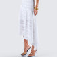 Zaya White Tiered Asymmetric Skirt