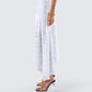 Zaya White Tiered Asymmetric Skirt