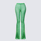 Zayla Green Net Flare Leg Trousers product front