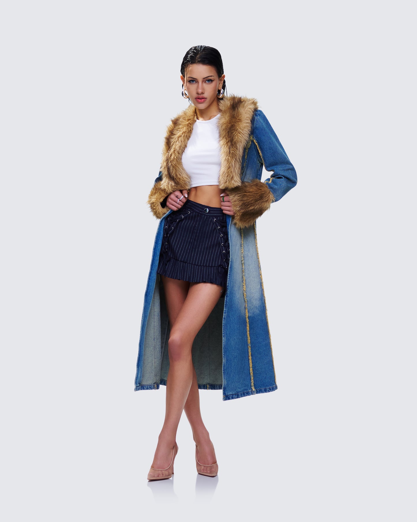 Zephyra Denim Maxi Coat