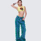 Zia Blue Denim Feather Straight Leg Pant