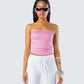 Zinnia Pink Jersey Tube Top