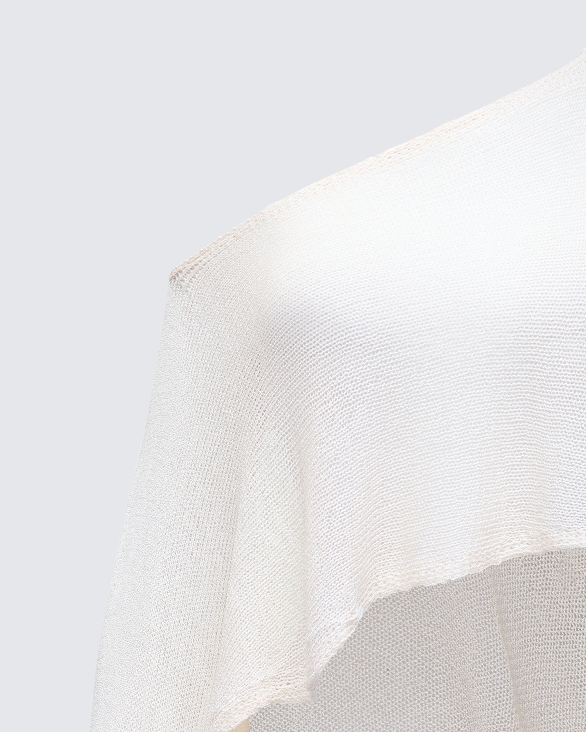 Ivory Off Shoulder Poncho Knit Top Asymmetric Hem FINESSE Ivory Off Shoulder Poncho Knit Top Asymmetric Hem FINESSE