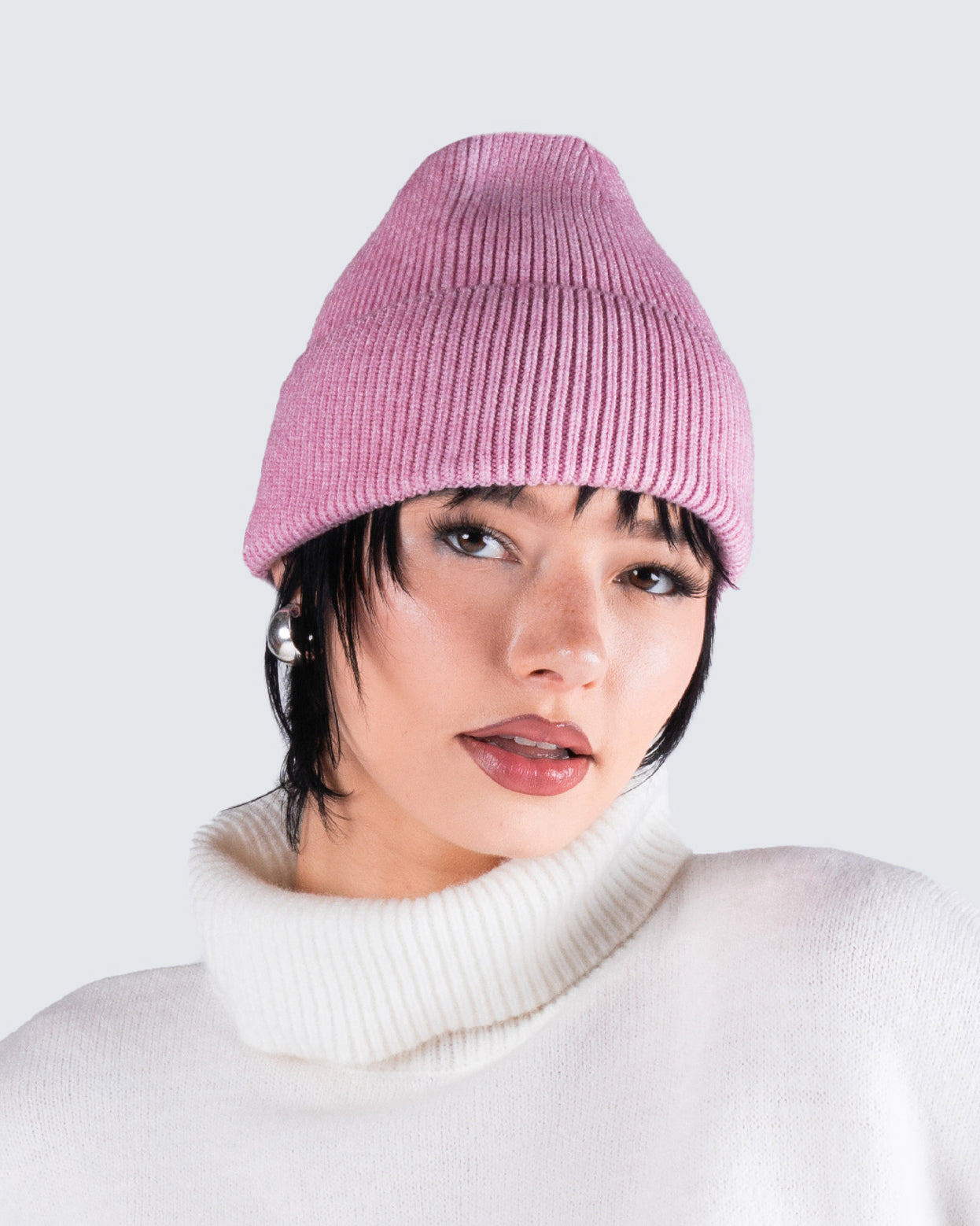 Molly Pink Ribbed Beanie