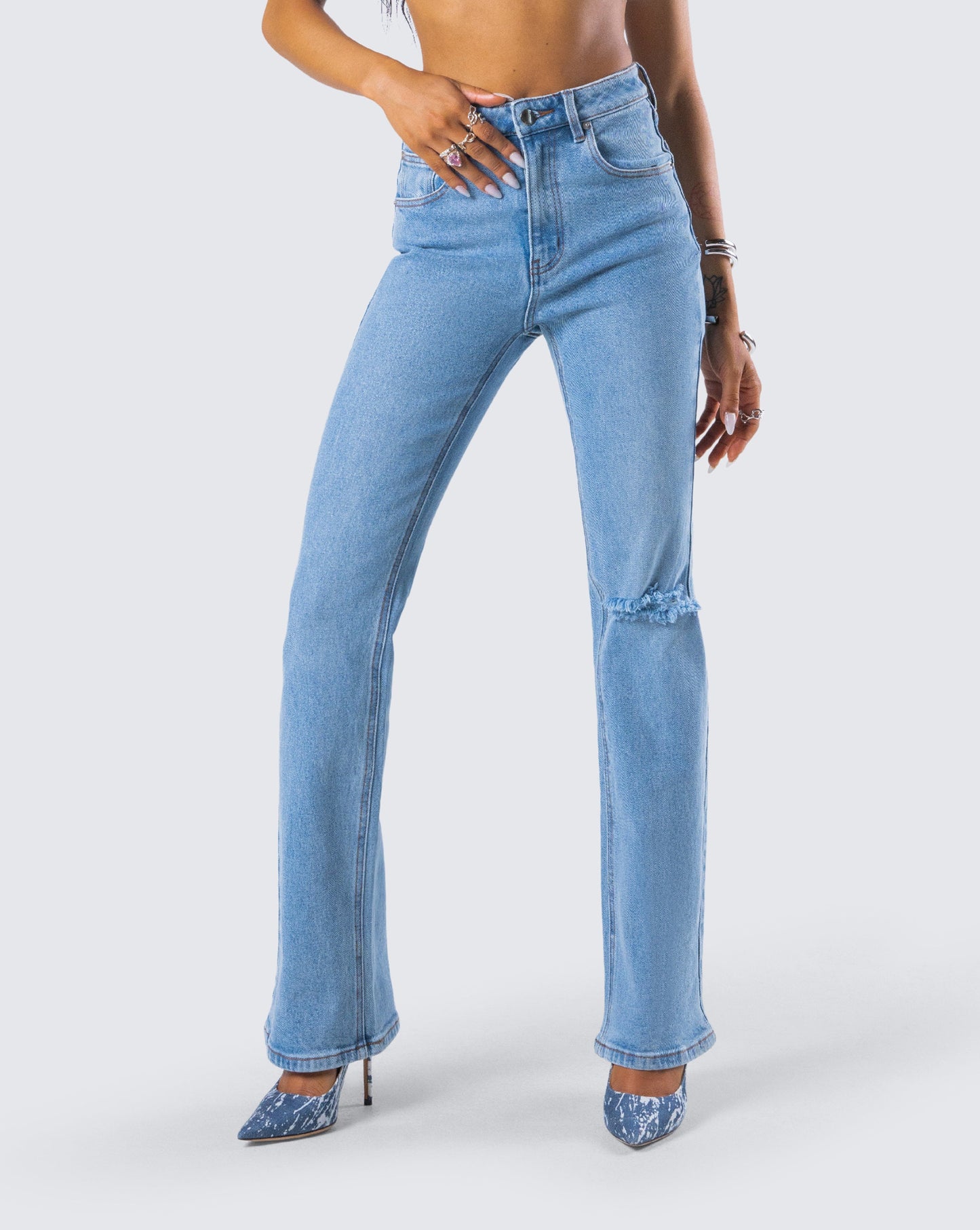 Zosia Blue Denim Ripped Jean