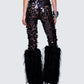 Zumi Black Fishnet Sequin Pants