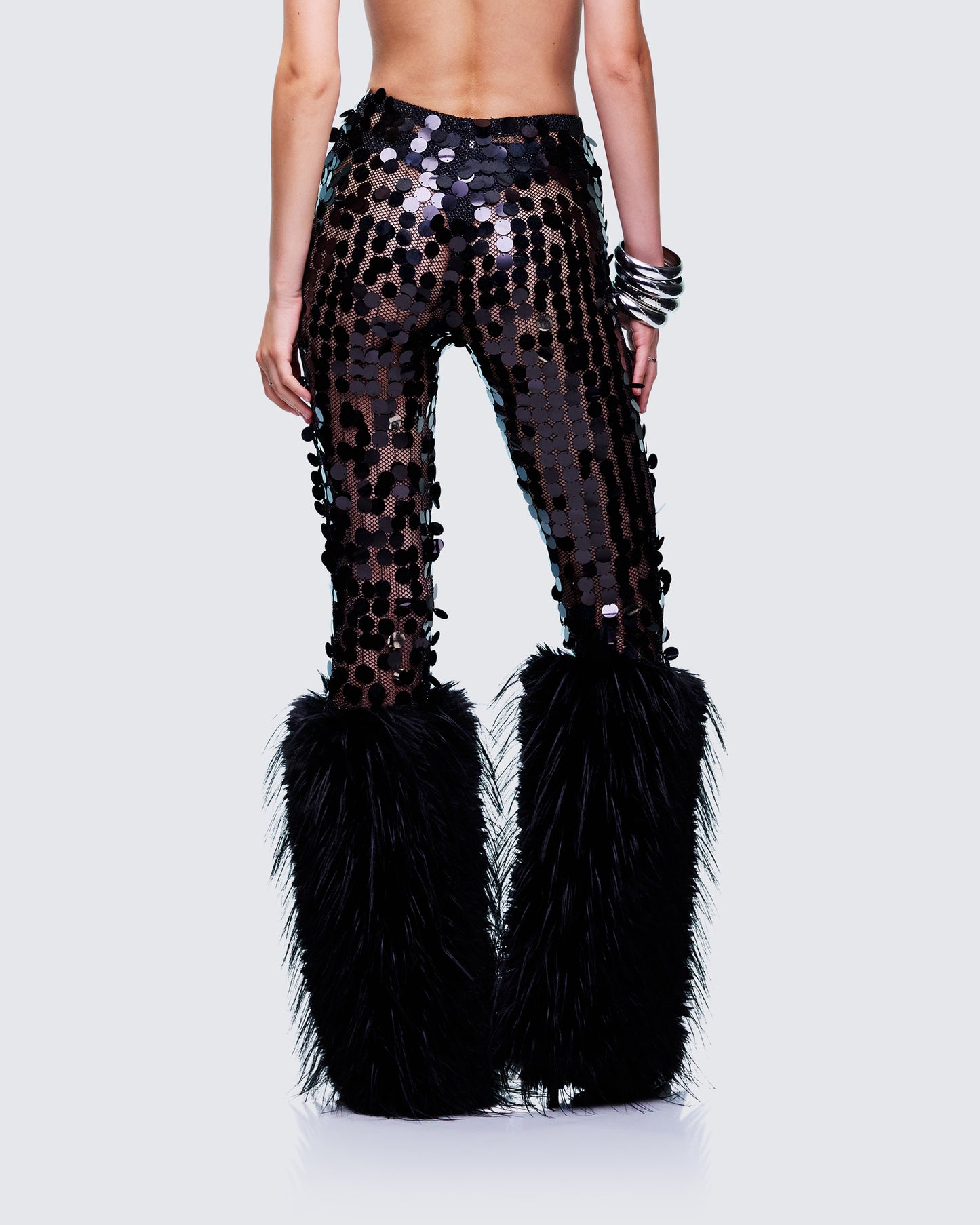 Zumi Black Fishnet Sequin Pants