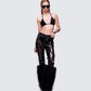 Women's black matching set styled on model – FINESSE