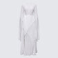 Zady White Layered Sunray Pleated Georgette Maxi Dress product front