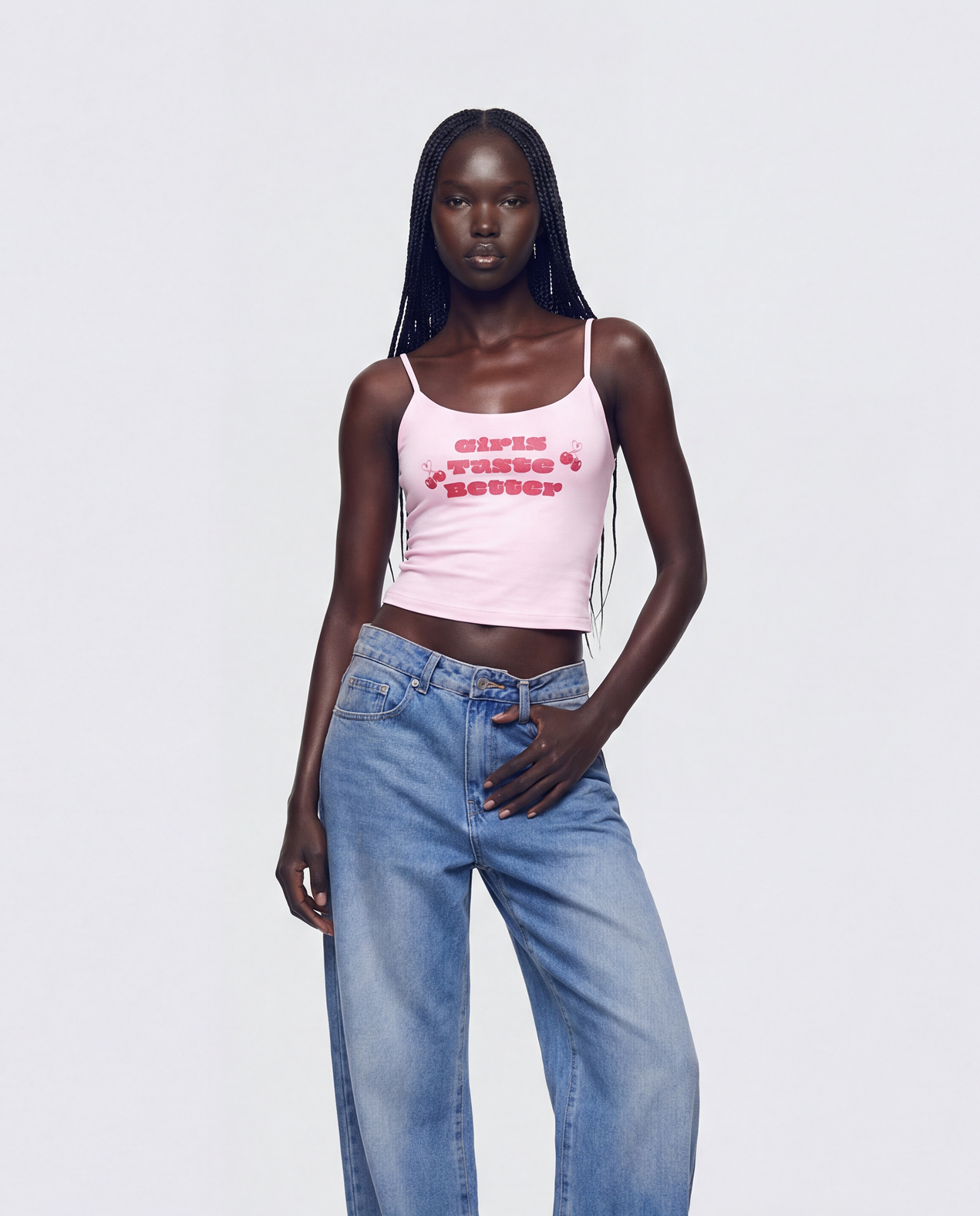 Elli Pink Printed Slogan Cami Top