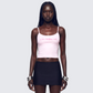 Callie Pink Slogan Jersey Cami Top model front