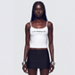 Callie White Slogan Jersey Cami Top model front