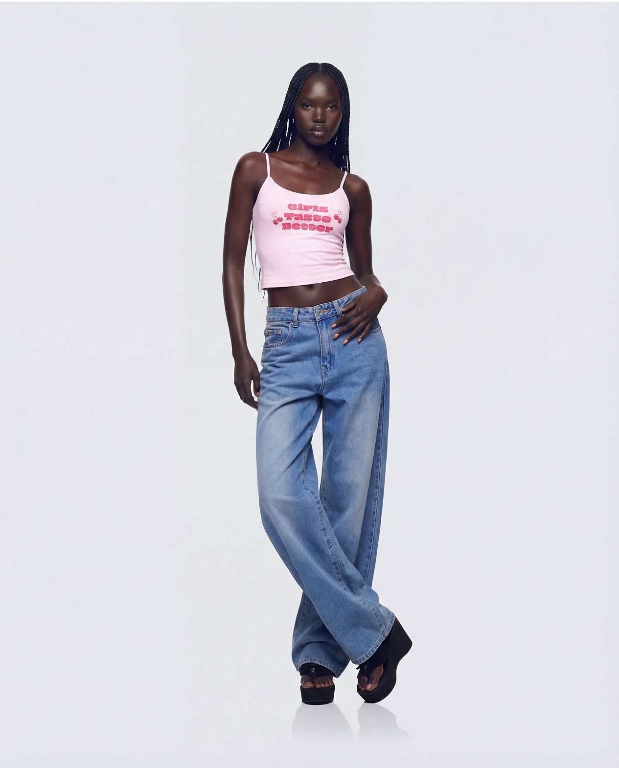 Elli Pink Printed Slogan Cami Top