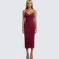 Nix Burgundy Maxi Dress model front