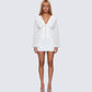 Dalia Ivory Satin Corset Mini Dress model front