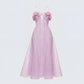 Glena Pink Sheer Godet Midi Dress product front