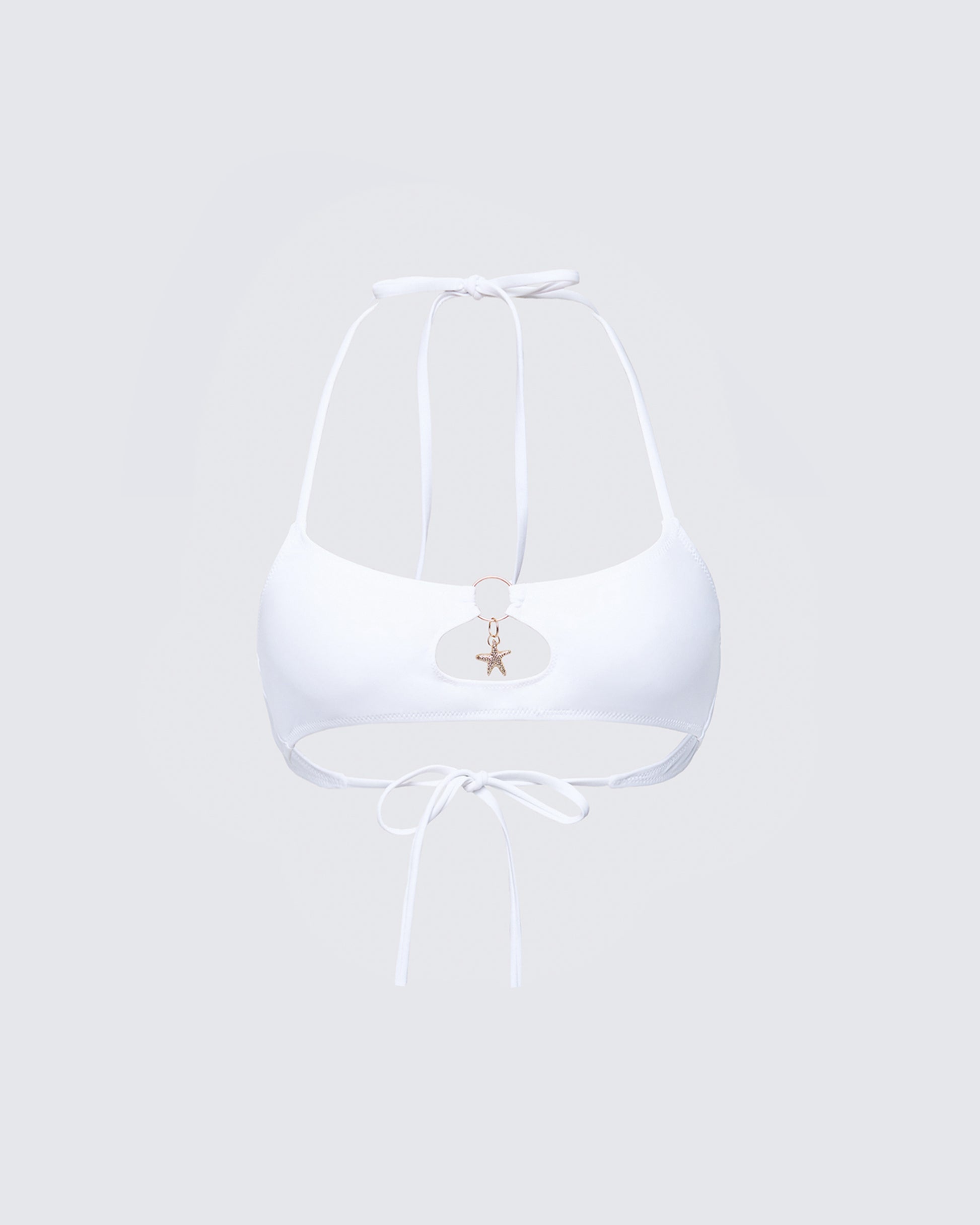 Kalani White Cutout Bikini Top product front