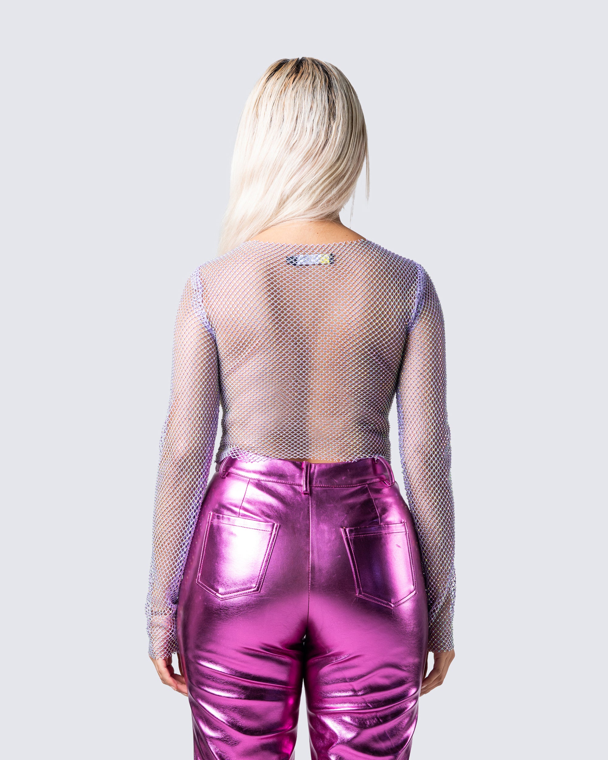 Danya Lavender Rhinestone Top – FINESSE