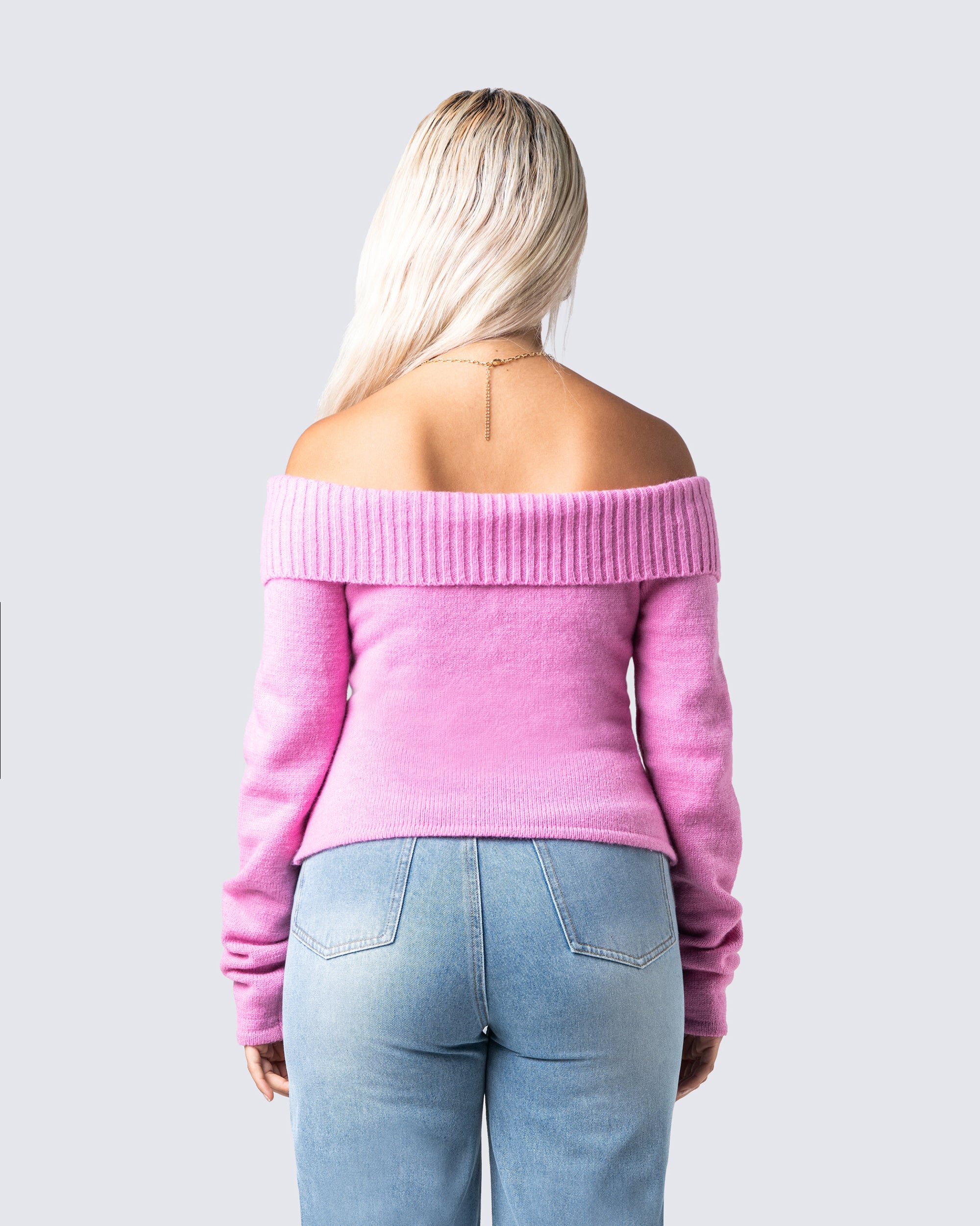 Lorraine Pink Sweater Knit Top – FINESSE