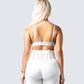 Romy White Logo Bralette