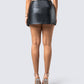 Zev Black Vegan Leather Mini Skirt