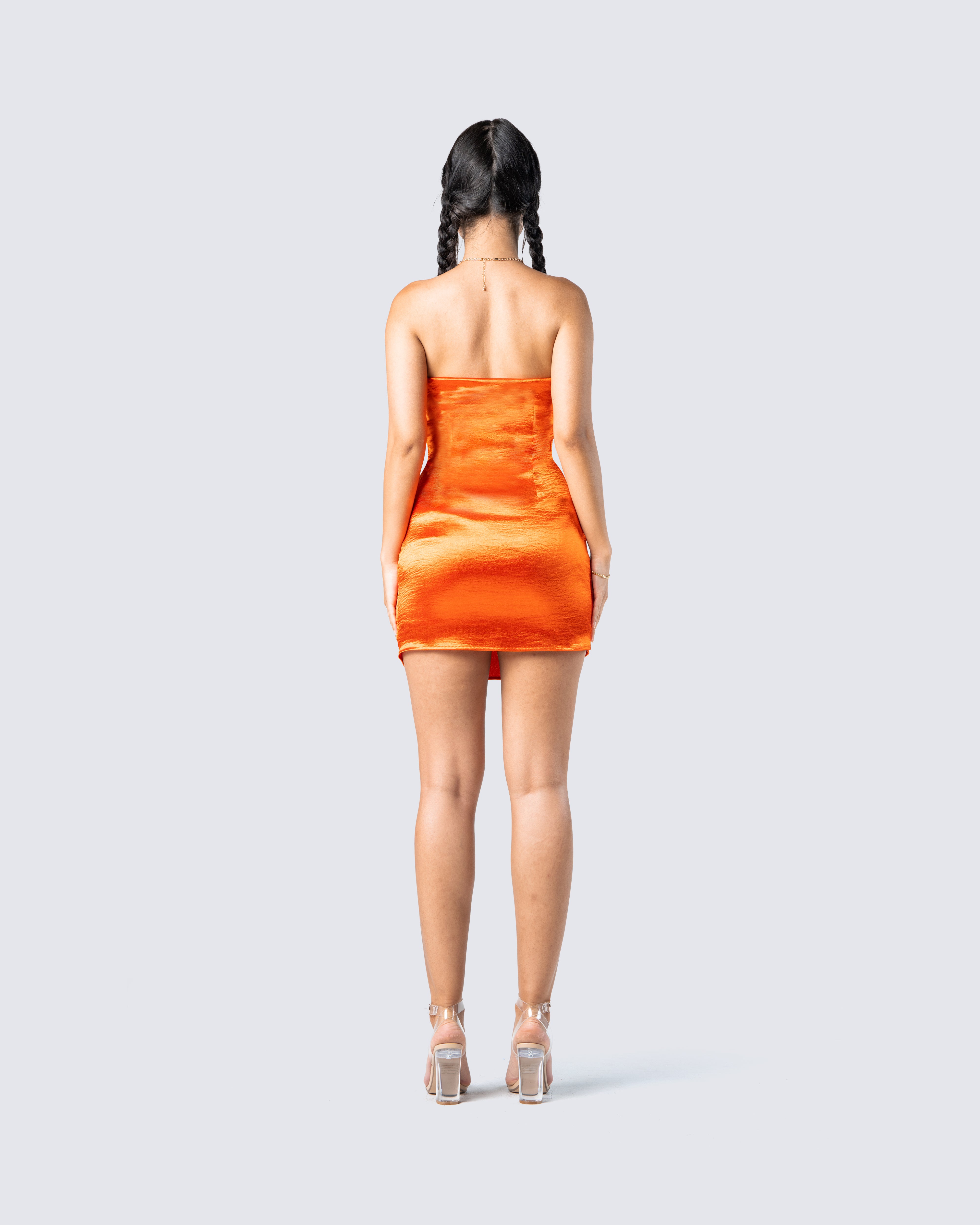 Orange hotsell metallic dress