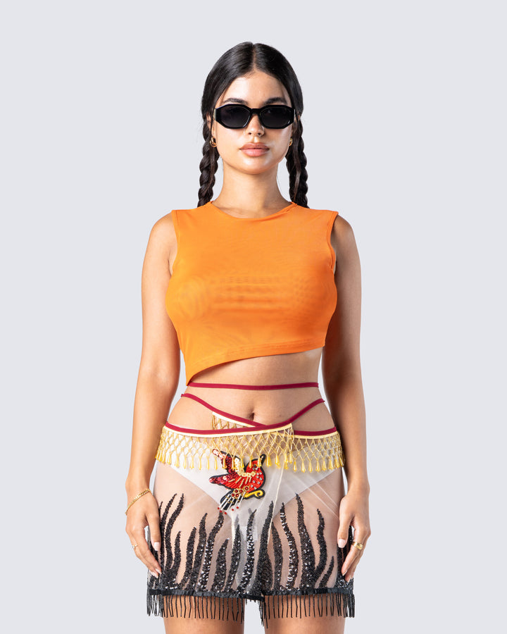 Leona Embroidered Mesh Mini Skirt – FINESSE