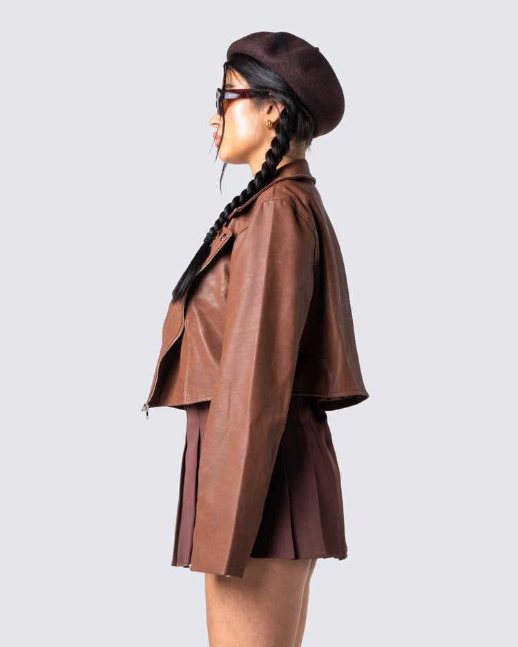 Ronny Brown Vegan Leather Jacket
