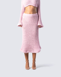 Senga Pink Sweater Midi Skirt