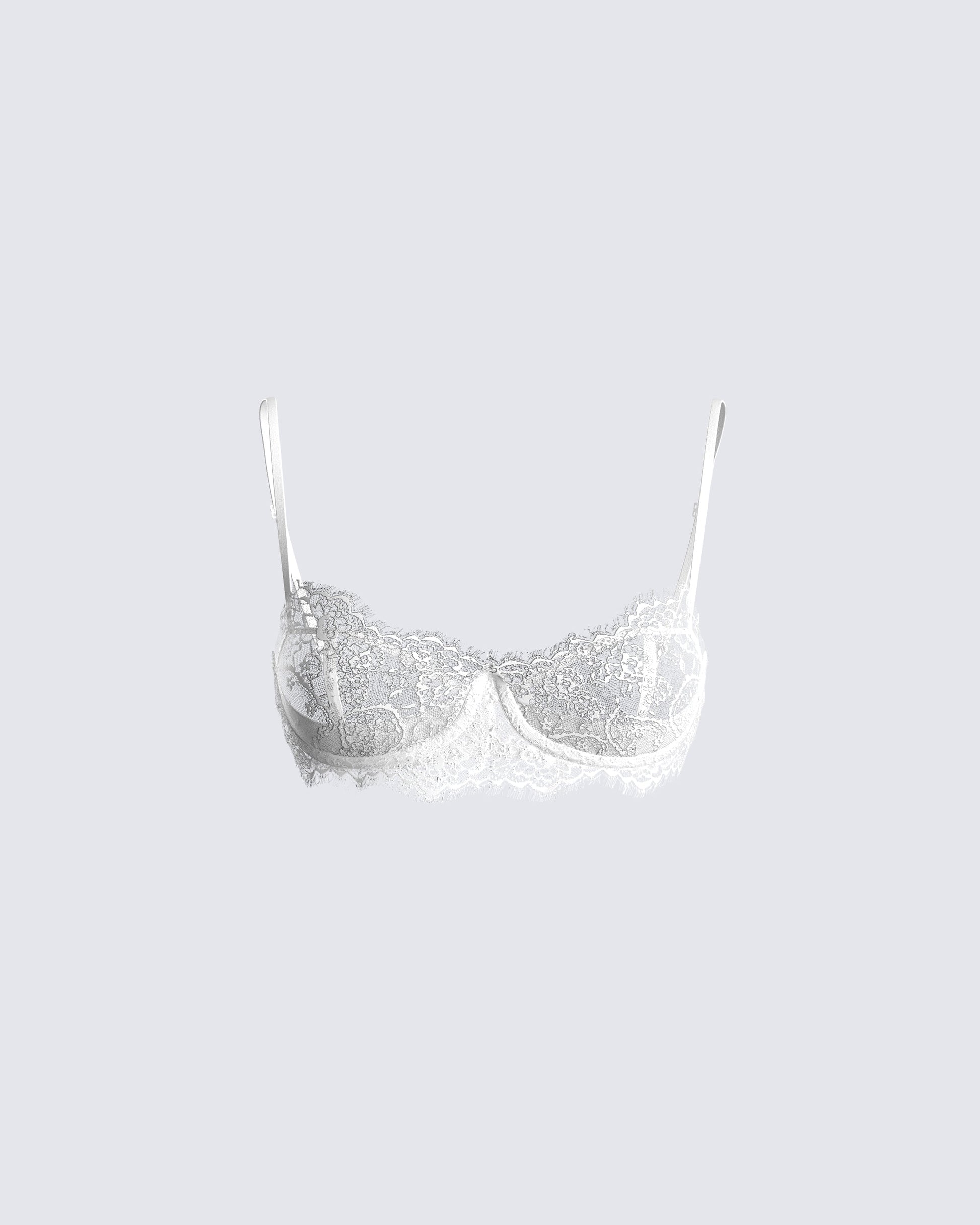 Soft White Floral Bandeau Style Bralette , Lace Bra by Fidditchdesigns 