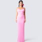 Kayla Pink Fitted Maxi Dress