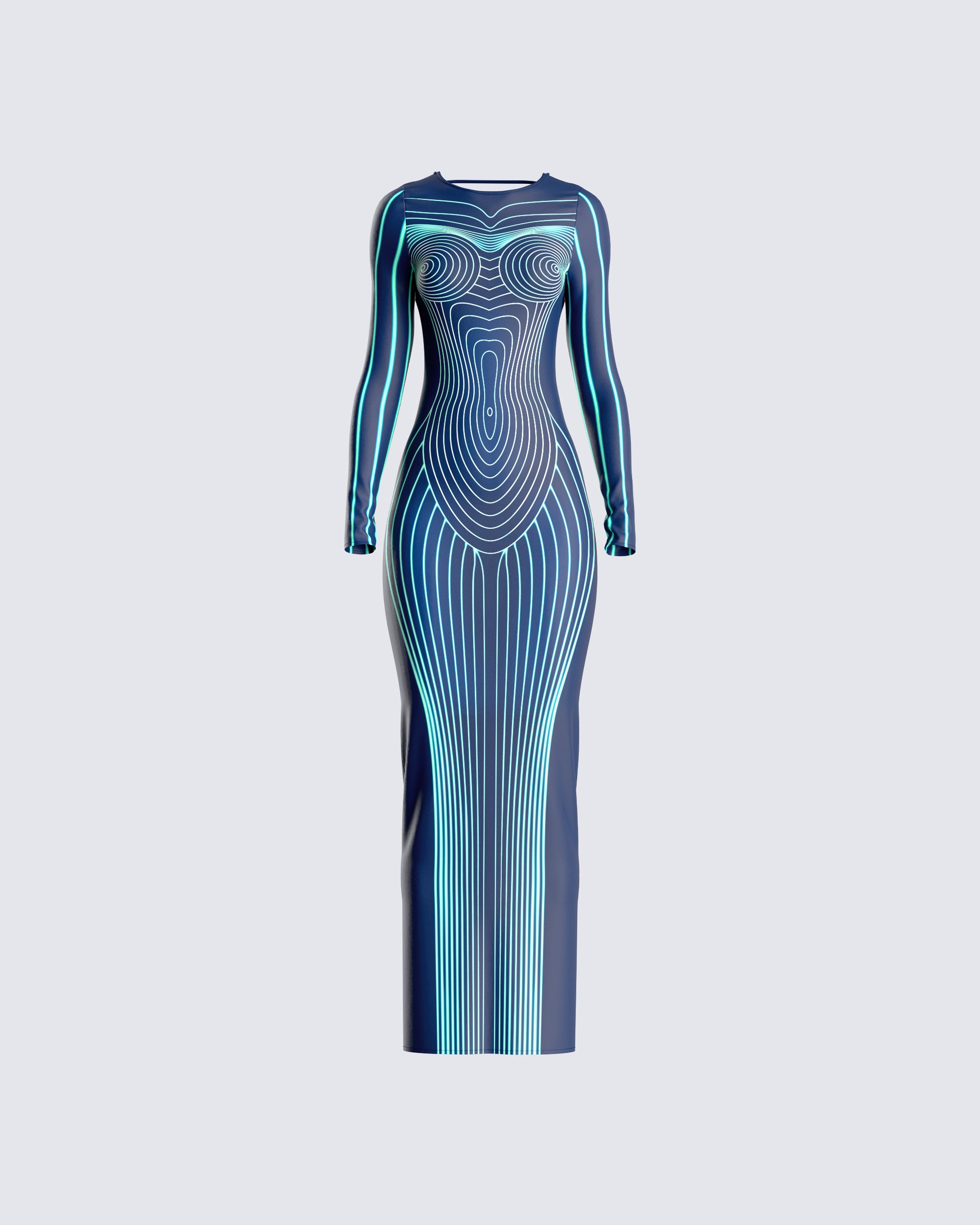 body print long sleeve dress Jean Paul Gaultier body-print Long Dress | Black
