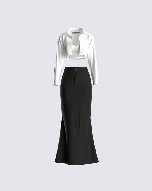 Marcia Black Coat Skirt