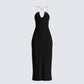 Kimbra Black Tweed Midi Dress
