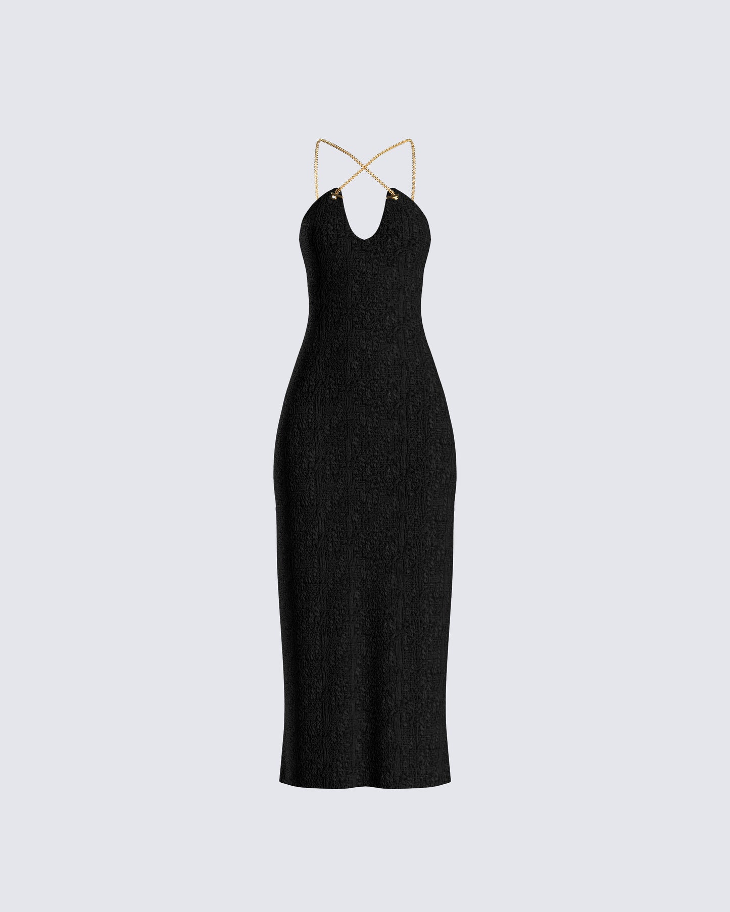 Kimbra Black Tweed Midi Dress