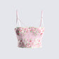 Olivia Pink Flower Corset Top