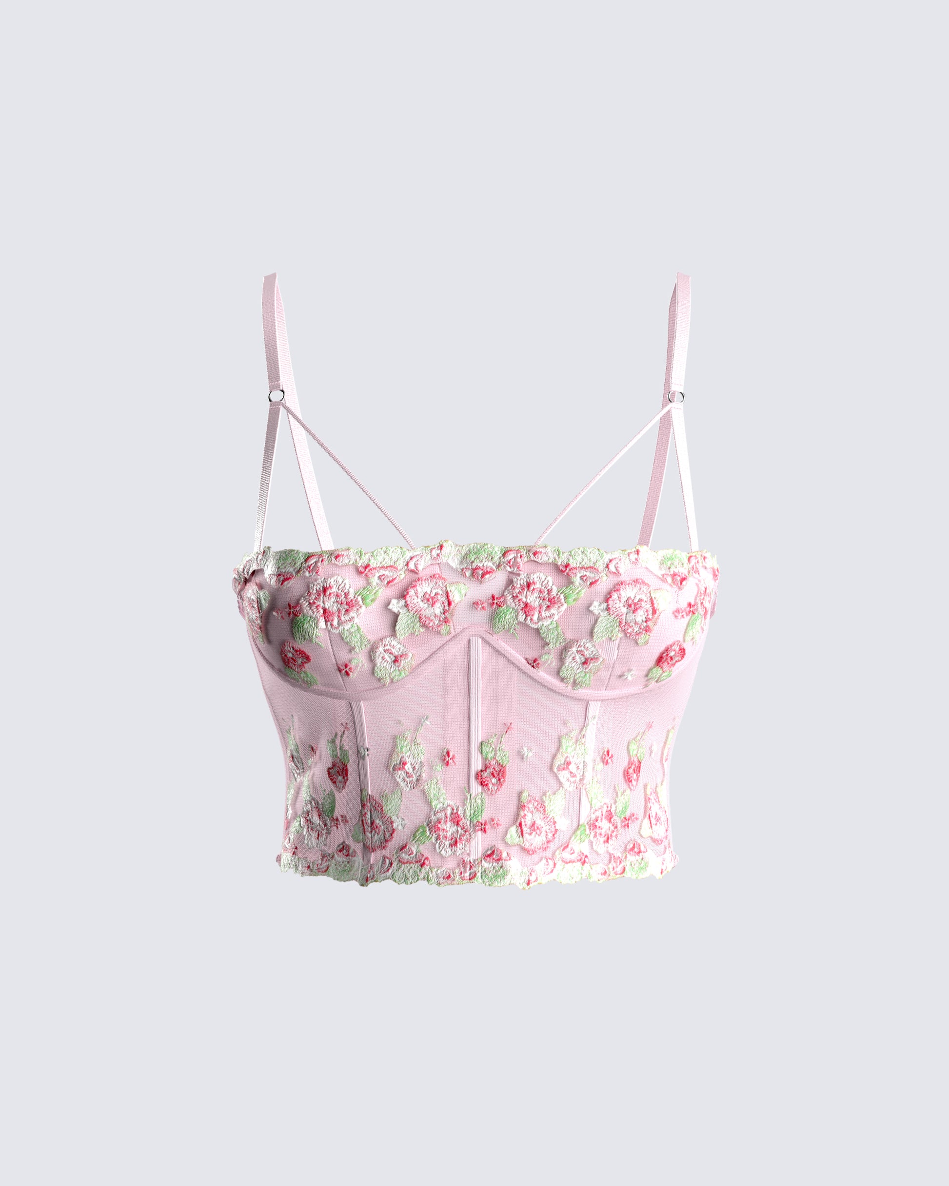 Olivia Pink Flower Corset Top – FINESSE