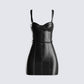 Alara Black Vegan Leather Dress