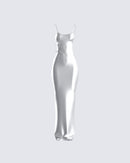 Katrina Metallic Fitted Maxi Dress – FINESSE