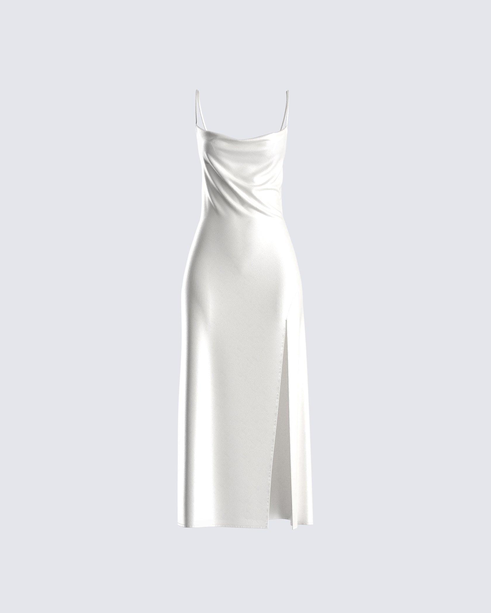 Alina White Satin Midi Dress – FINESSE
