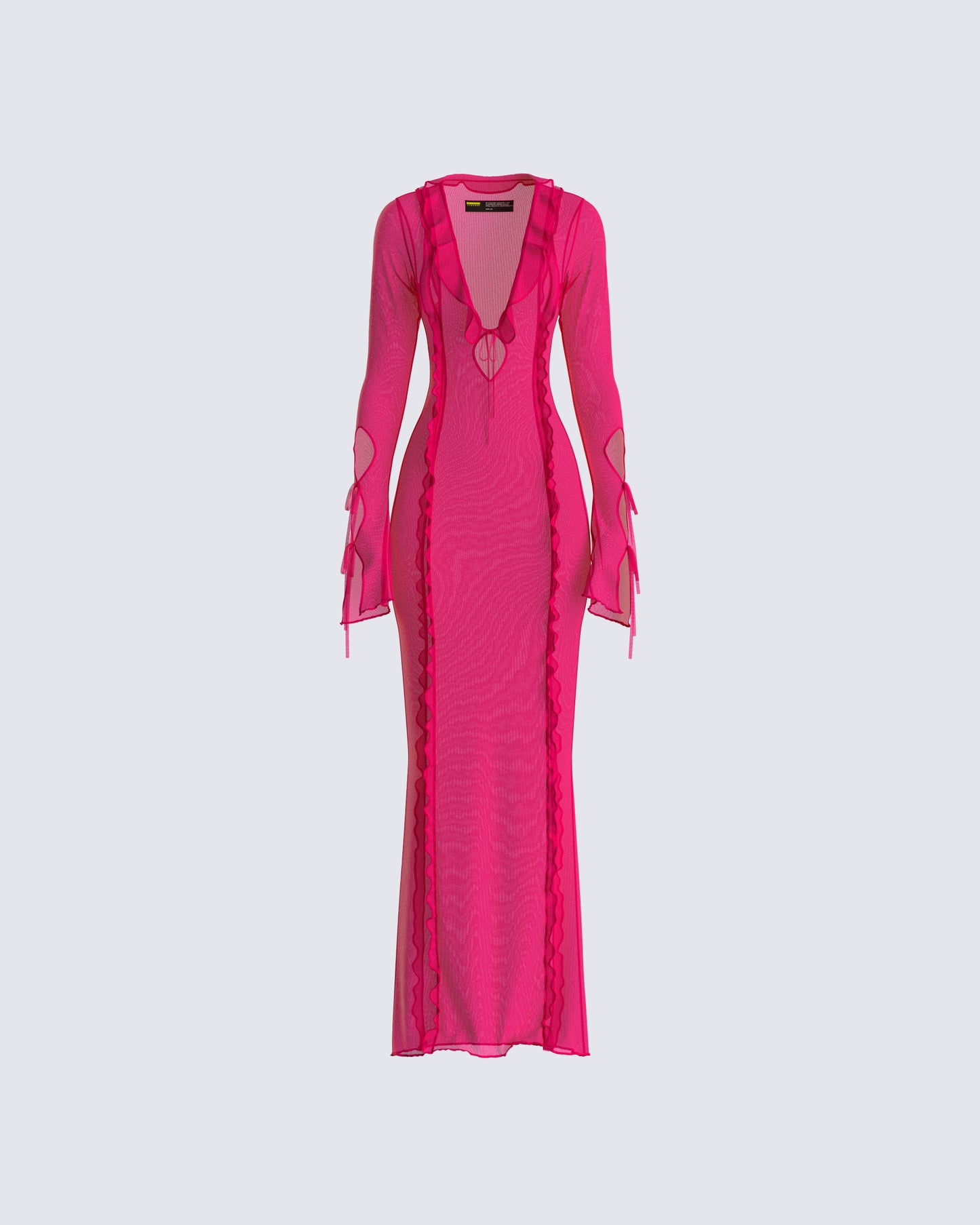 Florence Black High Neck Mesh Long Sleeve Maxi Dress – Momni Boutique