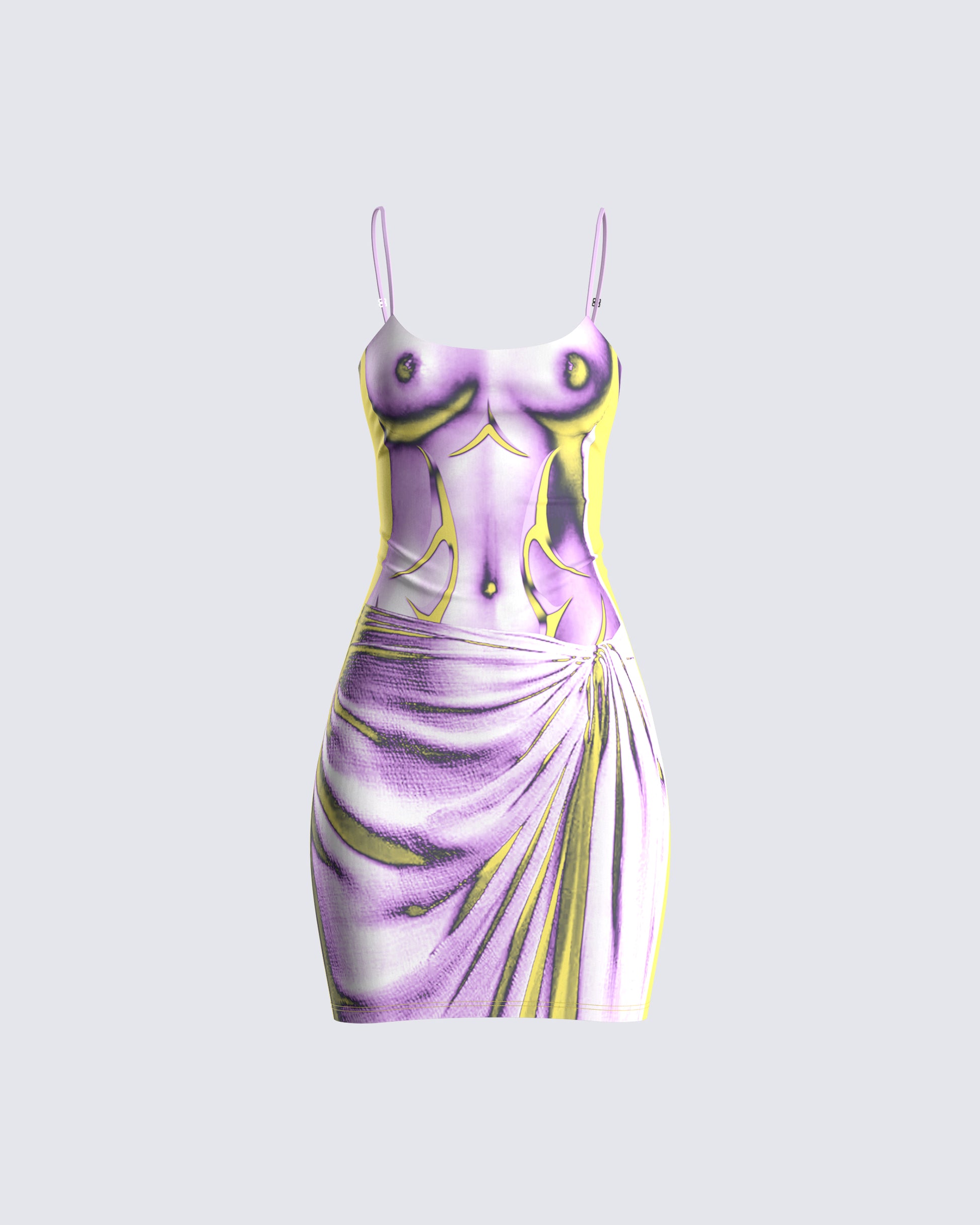 mesh body print dress Eva Body Print Mesh Dress