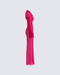 Florence Magenta Mesh Maxi Dress