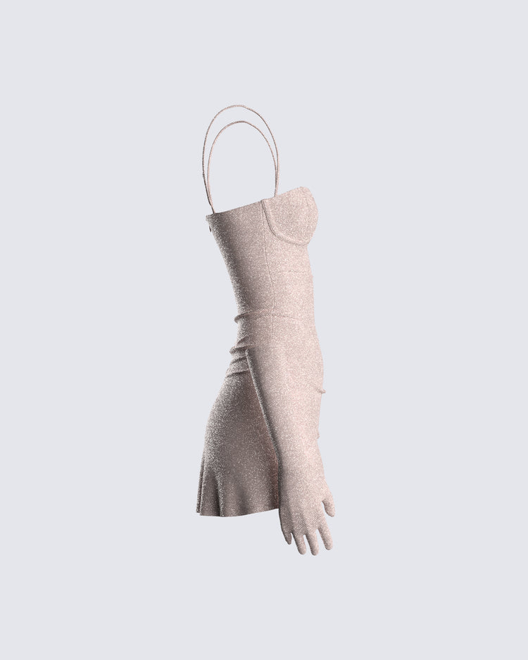 Jone Shimmer Mini Dress & Gloves