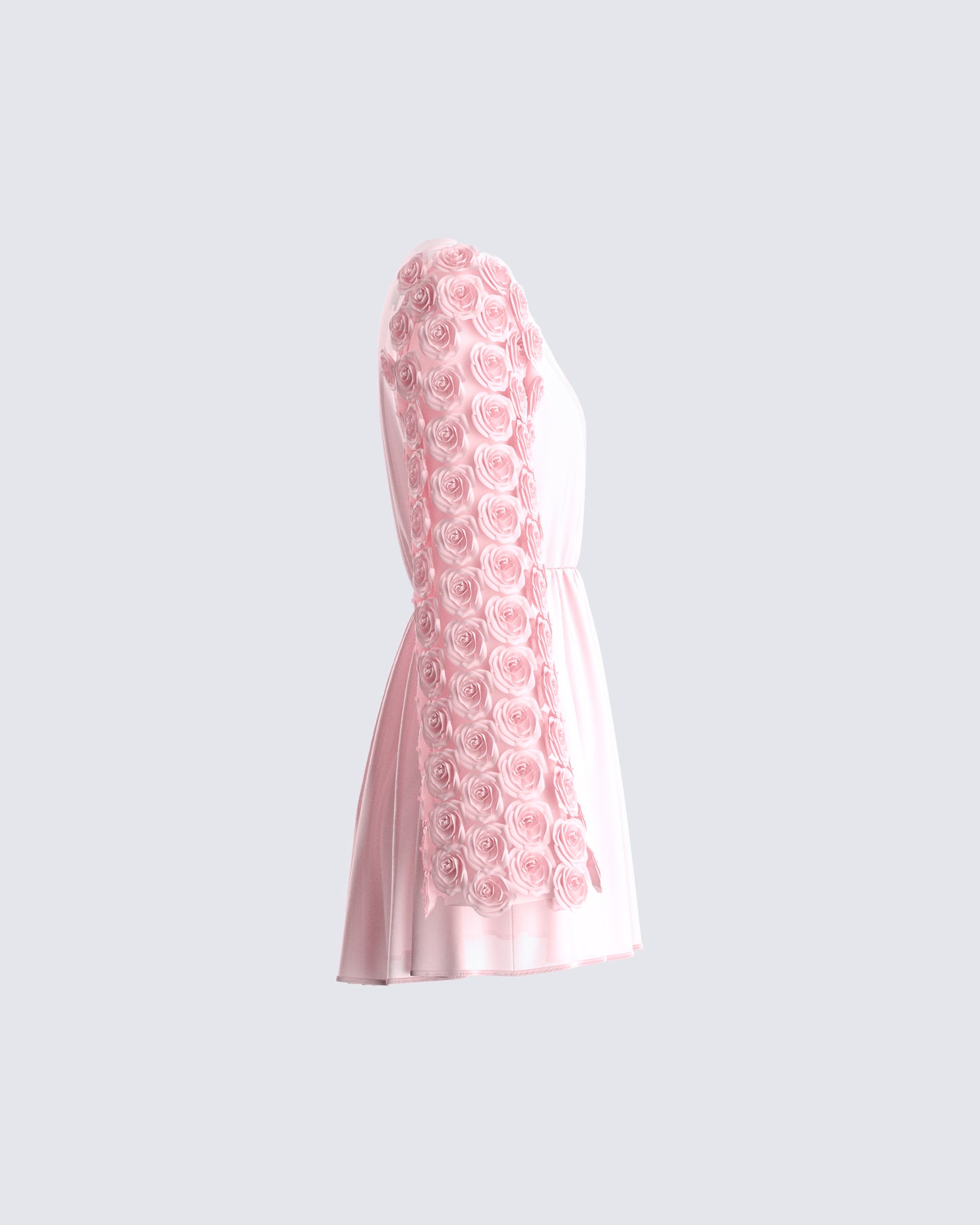 Elvia Pink Pleated Flower Dress