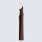 Claude Brown Satin Gown