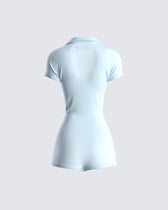 Jeane Marie Blue Mini Rib Romper – FINESSE